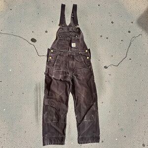 distressed brown carhartt overalls men’s 30x30